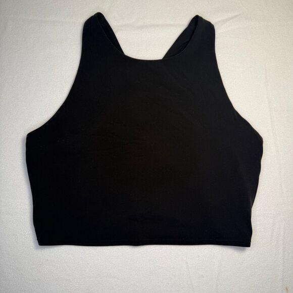 Athleta Other - Athleta Conscious Crop Sports Bra A-C Black XL High Neck Racerback Yoga Top
